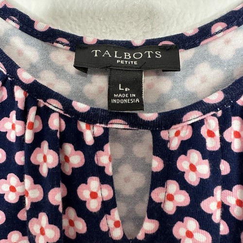 Talbots Maxi Dress Womens Size LP Floral Sleeveless Blue Pink Cotton Modal - Picture 3 of 10