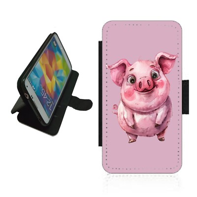 Schwein Handyhülle Geldbörse für Samsung für iPhone Flip Cover PIG1