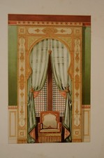 FOU05 Gravure tenture murale rideau fenêtre style arabe décoration intérieure