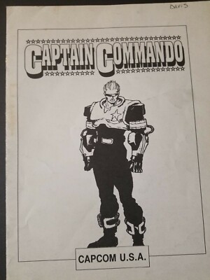 Original VINTAGE Captain Commando Capcom Arcade Operations Manual COMPLETE