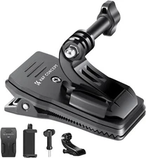 K&F Concept 360° Rotating Backpack Clip Mount for GoPro HERO 12 11 10 9 8 ，Phone