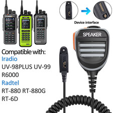 Portable Walkie Talkie Speaker Mic Dual PTT for UV-98 UV-99 R6000 RT-880G