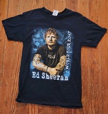 Ed Sheeran 2017 World Concert Tour T-Shirt Size XS XSmall Unisex 2 Sided Black