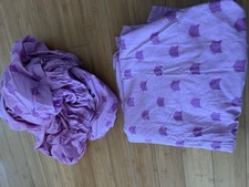 Pillowfort Twin Feline Fantastic 100 Cotton Sheet Set Light Purple Cat Face