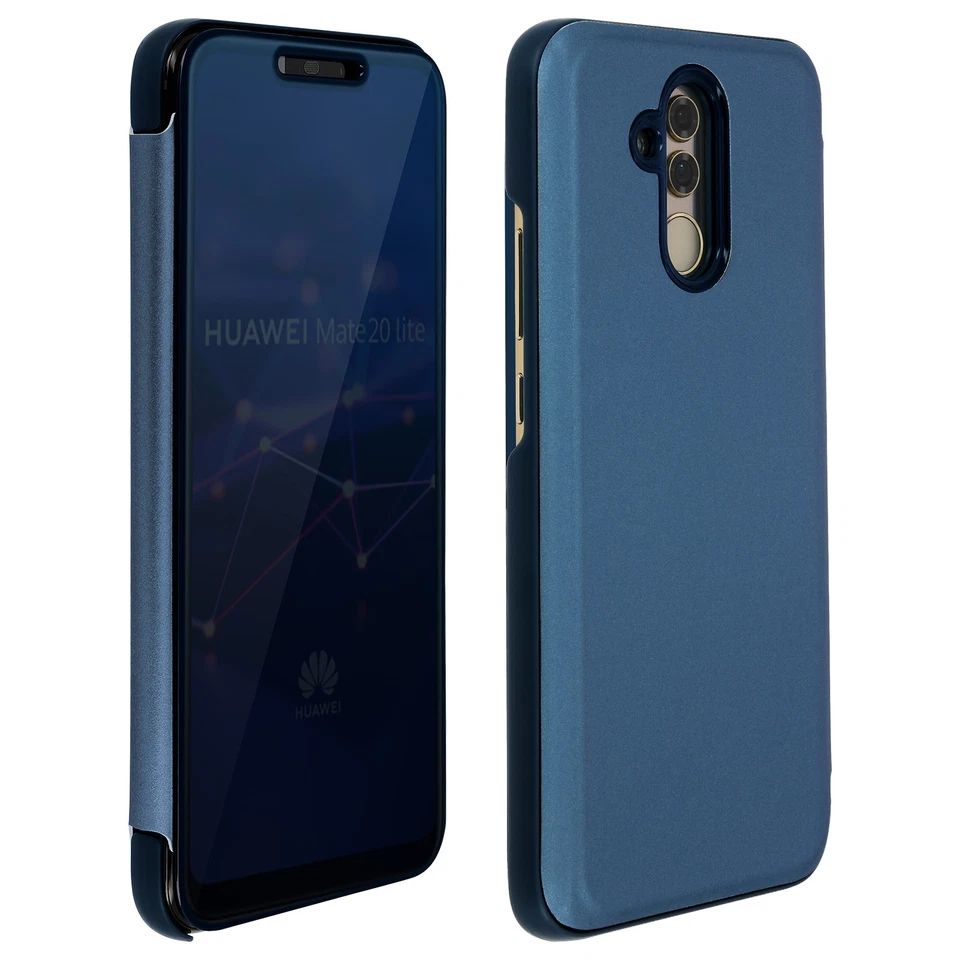 Housse Huawei Mate 20 lite étui miroir ultra-fine clapet translucide Bleu Nuit - Photo 3/4