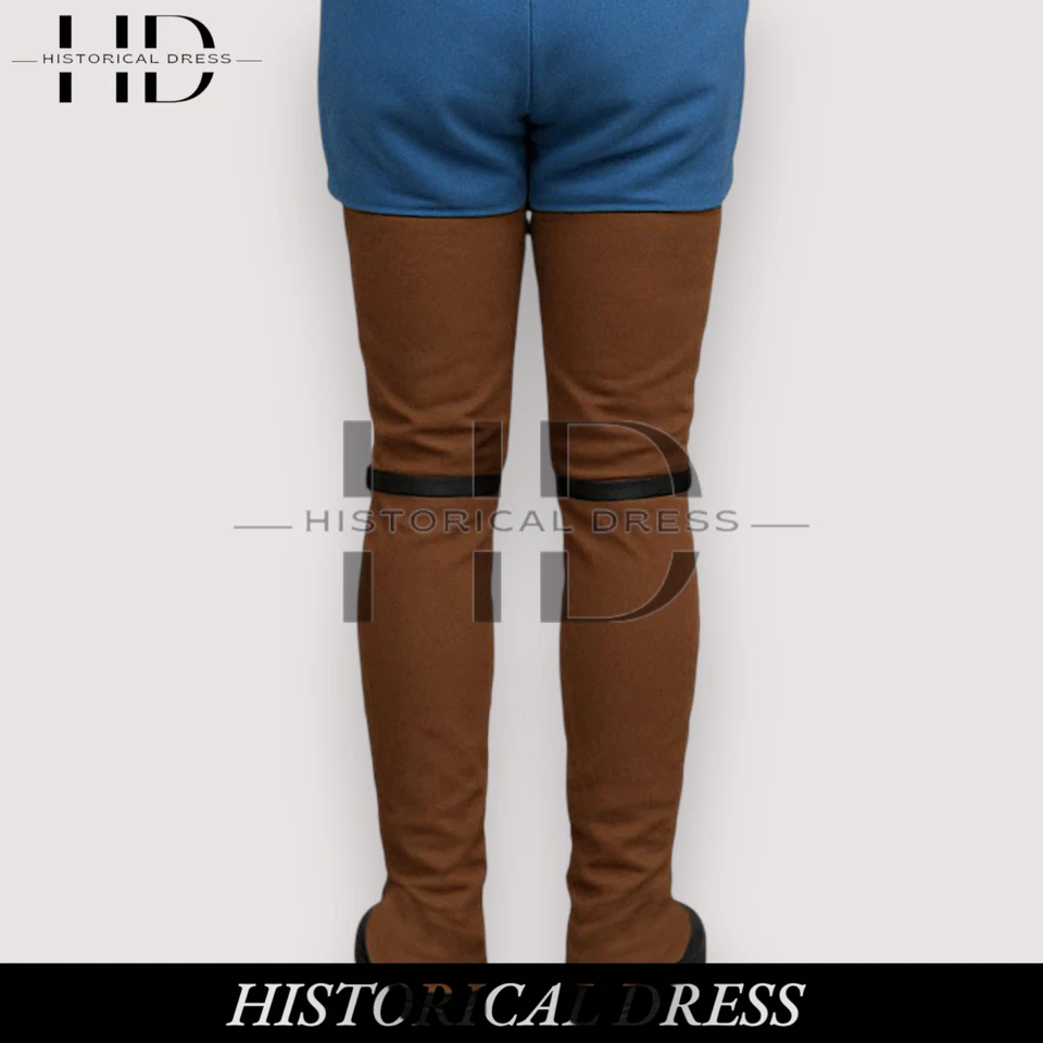 Polainas de lana marrón siglo XVIII | Leggings estilo guerra revolucionaria colonial Foto 3 de 4