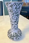 McCoy Brocade Vase Pink Splatter on Black 7.25" Ceramic Pottery MCM USA Vtg