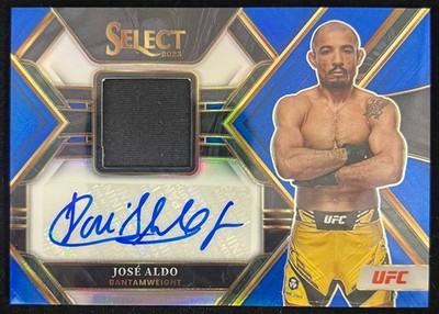 Jose Aldo auto panini select fight used worn blue prizm 2023 #AM-JAD 20/35