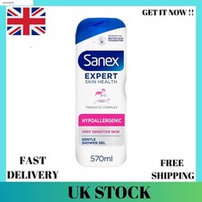 Sanex Expert Skin Health Hypoallergenic Shower Gel l 570ml for very sensitive 7.25 per litre