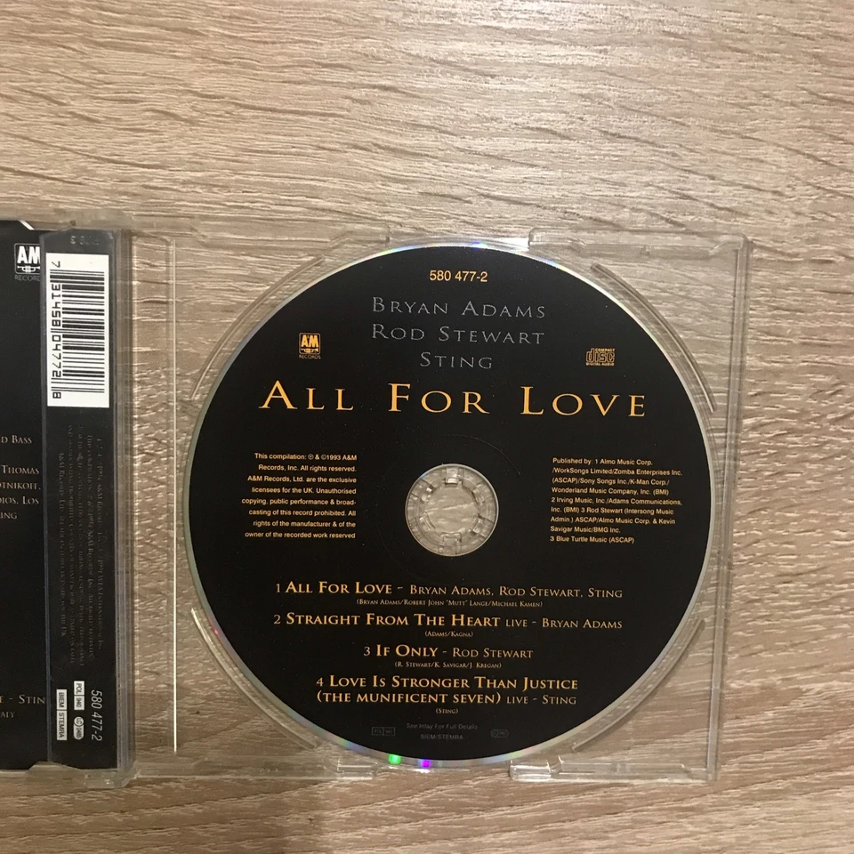 Bryan Adams Rod Stewart Sting - All For Love (1994) | CD | Zustand gut E - Bild 2 von 2