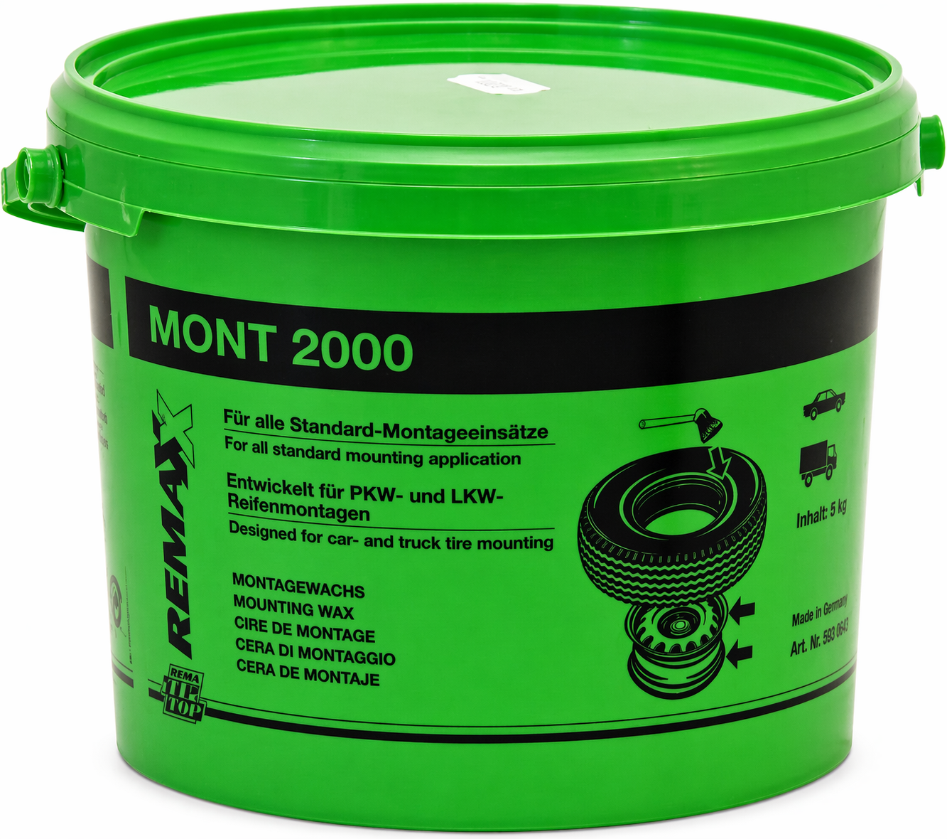 Rema Tip Top Remaxx Mont 2000 Tyre Mounting Paste Wax 5kg Bead Lubricant Soap