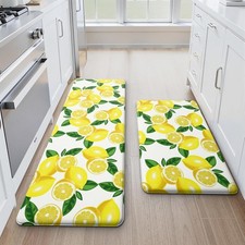 Kitchen Mat Set of 2 - Lemon Decor (17.3×29+...