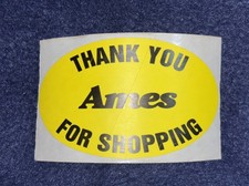 Vintage AMES Department Store Chain Stickers Thank You For Shopping Unused