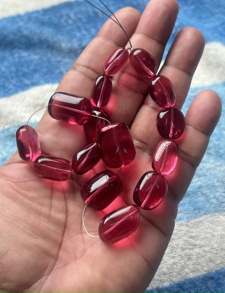 AAA Pink Ruby Tumbled Cabochon Gemstone Neckless 11x13 mm To 18x25 mm - Image 2 of 4