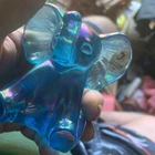 VINTAGE FENTON Carnival Glass UN-PAINTED GLASS ELEPHANT With Sticker