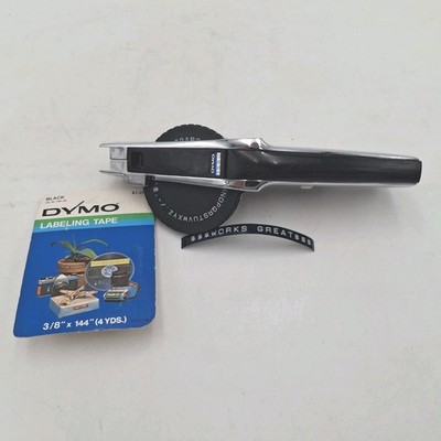 Vintage DYMO 1550 Deluxe Chrome TapeWriter Heavy Duty Metal Label Maker Tested
