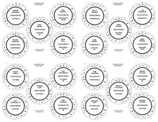 1933-1949 UNCUT 193 Cadaco All-Star BasebalL Discs w/slash statisstics