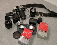 Pentax ME Super  Minolta Hi-Matic G w/ Lens Lot   Parts/Rep