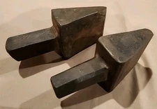 Lot Of 2 Vintage Blacksmith Hardy Tool Bottom Fuller Cut Off Tool Maker Mark