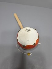 Wooden Handmade Mexican Monkey Drum Spinning Drum 8 Inches Preowned