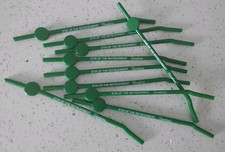 (10) Wiederverwendbare gr&uuml;ne Gordon's Strohhalme/R&uuml;hrst&auml;bchen aus Hartplastik