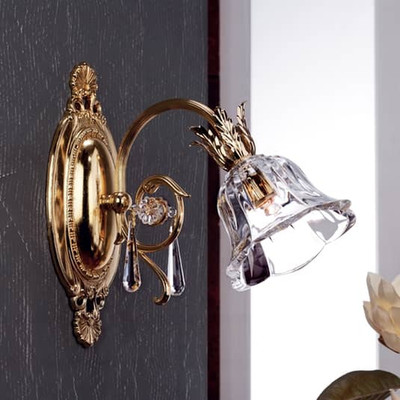 Orion Wandleuchte Kaisa Wandlampe Wandlicht Leuchte 24 Karat vergoldet 1-flammig