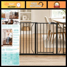 Extra Wide Baby Gate 29"-49" - Safety Gate for Stairs Doorways, Easy Install