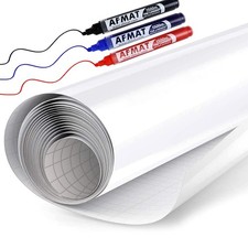 White Board Sticker for Wall, 1.44x11ft Peel and Stick Whiteboard Wallpaper, ...