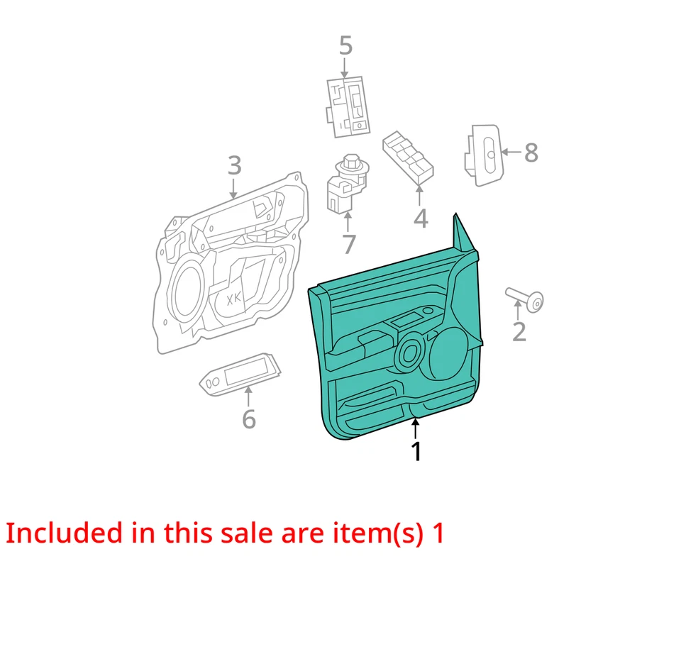 ПОДХОДИТ * 06-07 JEEP КОМАНДИР ПАНЕЛИ ПЕРЕДНЕЙ ДВЕРИ ОТДЕЛКА 1DW001J8AB - НОВЫЙ OEM - Изображение 3 из 4