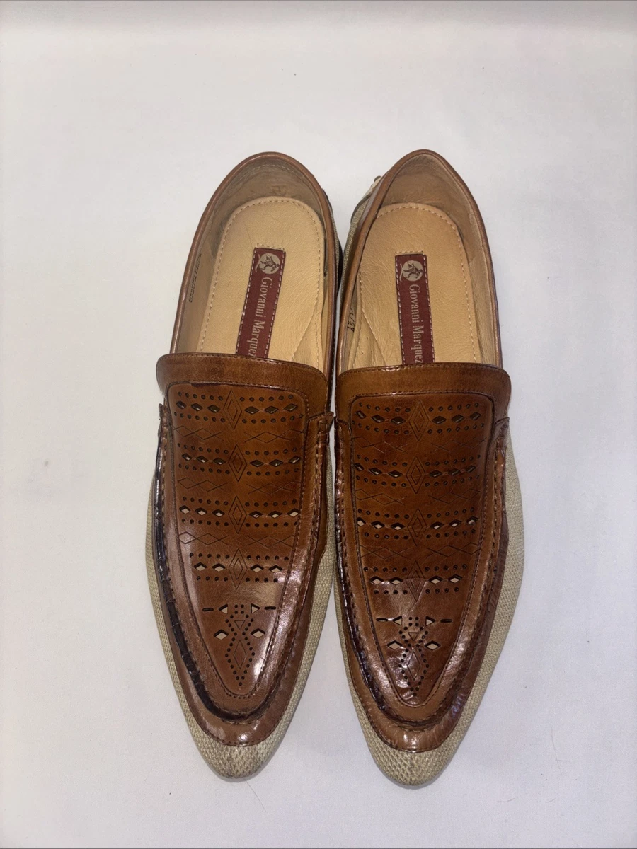 Giovanni Woven Genuine Brown Leather Tassel Loafers for Men size 10 M Gianni - Marrone Tassel Loafers main image 4