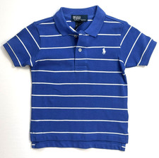 Vintage New Polo Ralph Lauren Boys Classic Striped Logo Polo Shirt sz 9m
