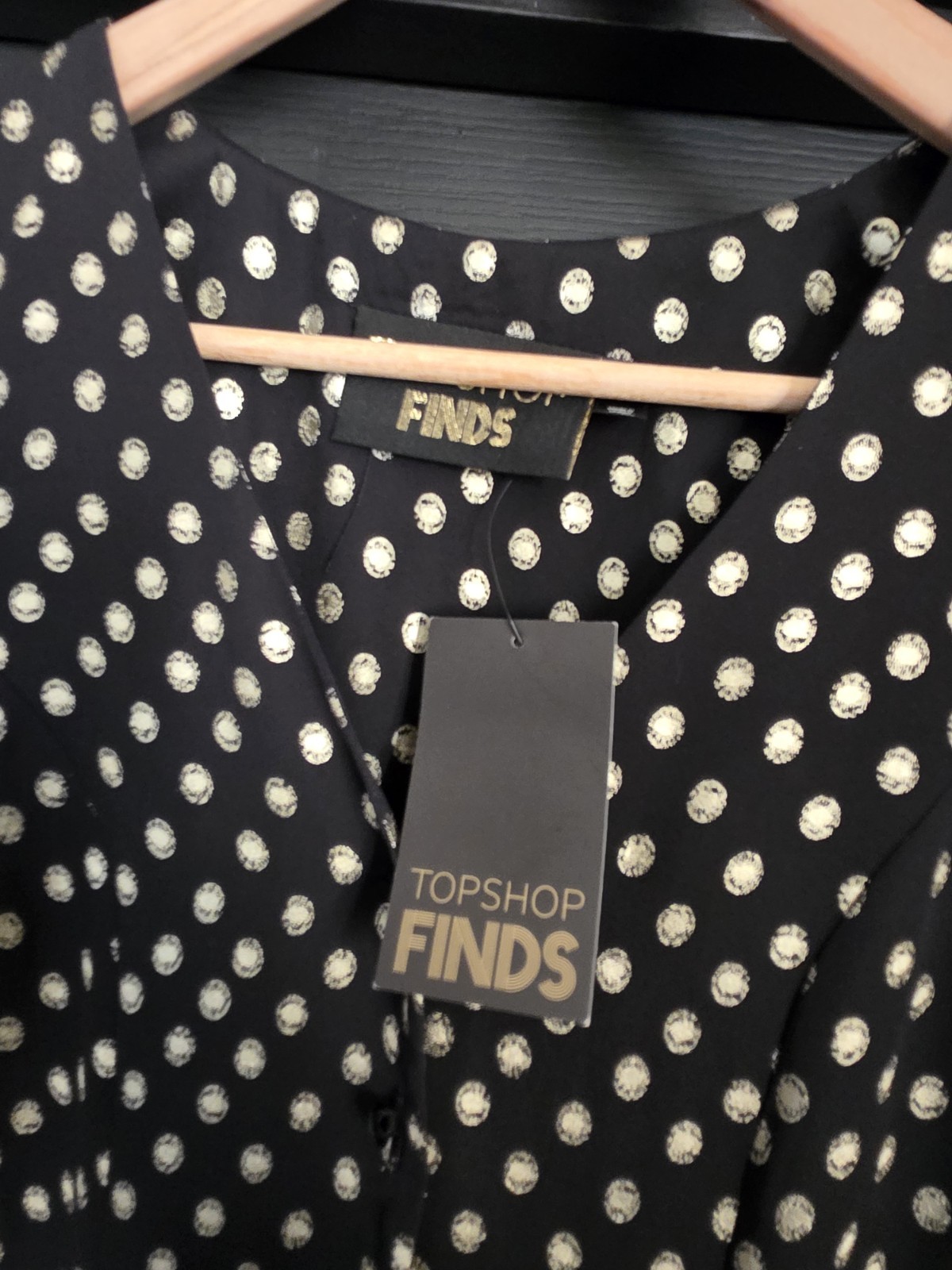 Topshop Finds Black & Gold Spotty Chiffon Crop Leg Jumpsuit Size 8 BNWT RRP £49 image 9