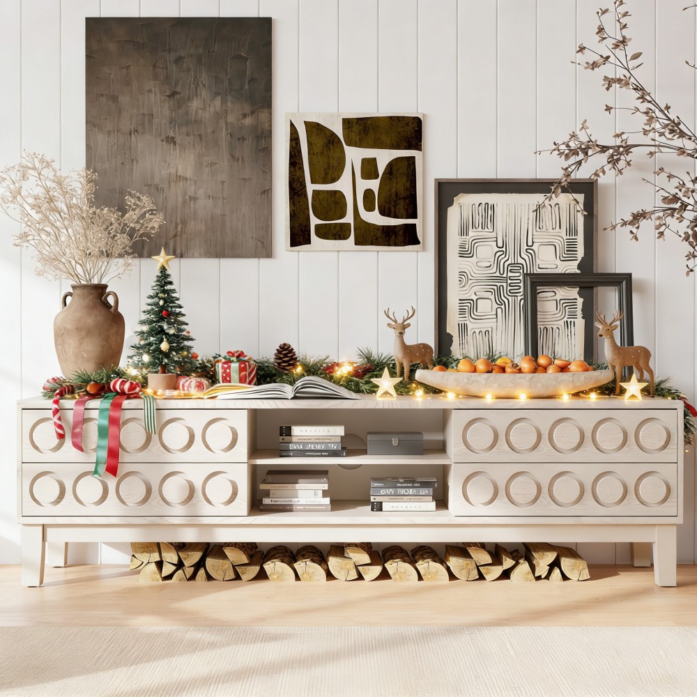With 4 Drawers Features Cable Management Includes Open Shelv