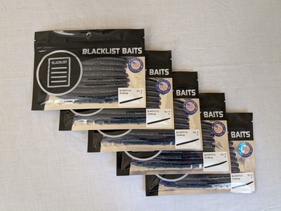5'' Stickbait Senko Style Junebug 40 Ct Bass Plastic Worms Blacklist Baits 