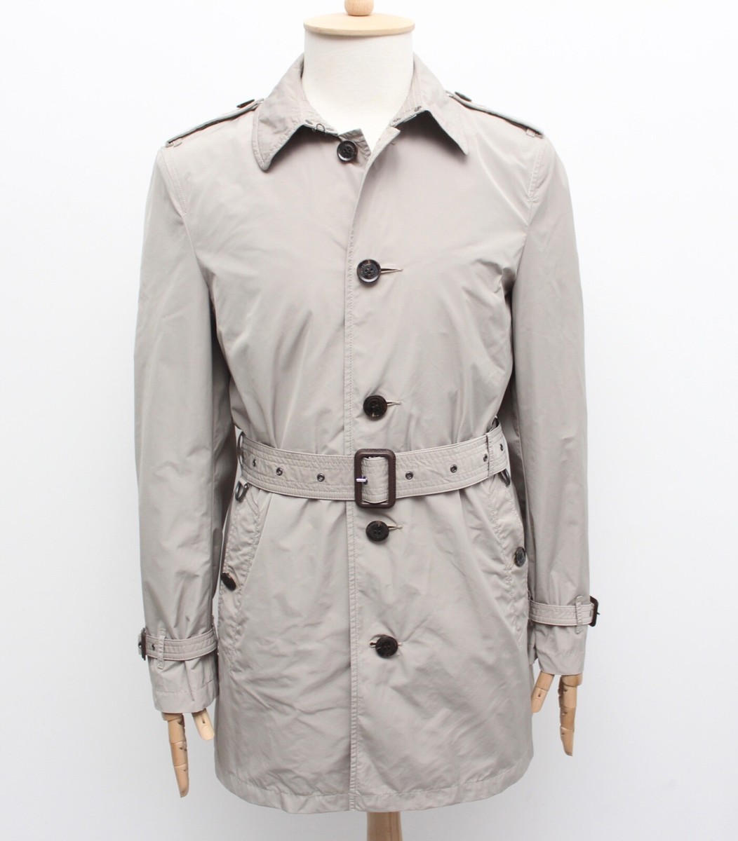 Men's BURBERRY BRIT Belted Trench Coat Nova Check Lined Size M | eBay