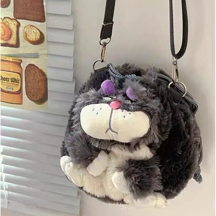 Lucifer Cat Plush Doll Shoulder Bag Fluffy Lucifer Handbag