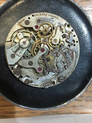 Landeron 48 Delbana Uhrwerk Chronograph Teilspender läuft nicht A054