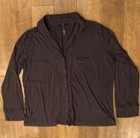 Women’s Skims Pajama Sleep Lounge Shirt Top Long Sleeve Button Up Large L Gray  — photo 1