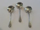 Set/3 Wallace ROSE Sterling Silver Bouillon Spoons