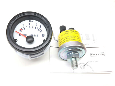 RSR oil pressure gauge set white 52mm retro look with sender blade 16V G60 G40 VR6 