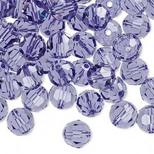 6 Tanzanite Swarovski Crystal 5000 Round Crystal Beads 8MM
