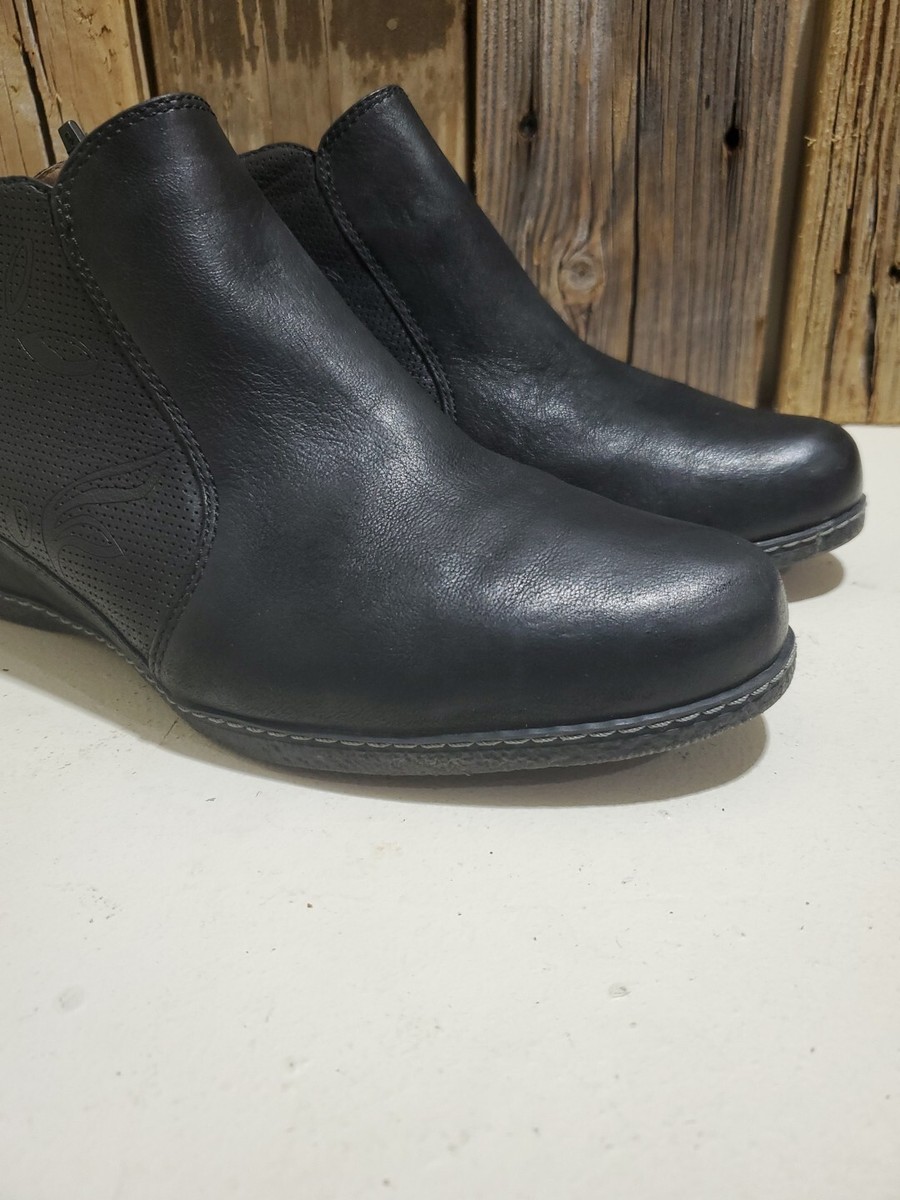 Women’s Dansko Luann Black Leather Hidden Wedge Ankle Boot Sz EUR 40/US  box3