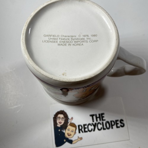 Enesco Garfield & Odie Funny Coffee Mug Heart Handle Excellent Condition - Picture 6 of 6