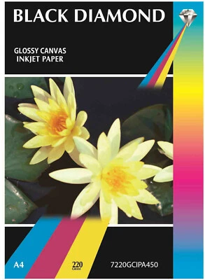 BLACK DIAMOND 20 fogli A4 nero diamante lucido tela texture carta a getto d'inchiostro foto/arte 220 g/m²