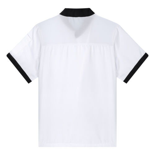 Mens Short Sleeve Chef Jacket Coat Cooker Uniform Button Hotel Waiter Work Shirt - Picture 12 of 32