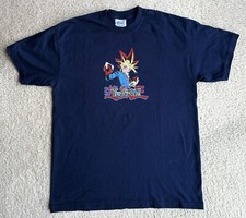 Vintage RARE Bootleg 1996 Yugioh Navy Blue M Medium Anime T-Shirt
