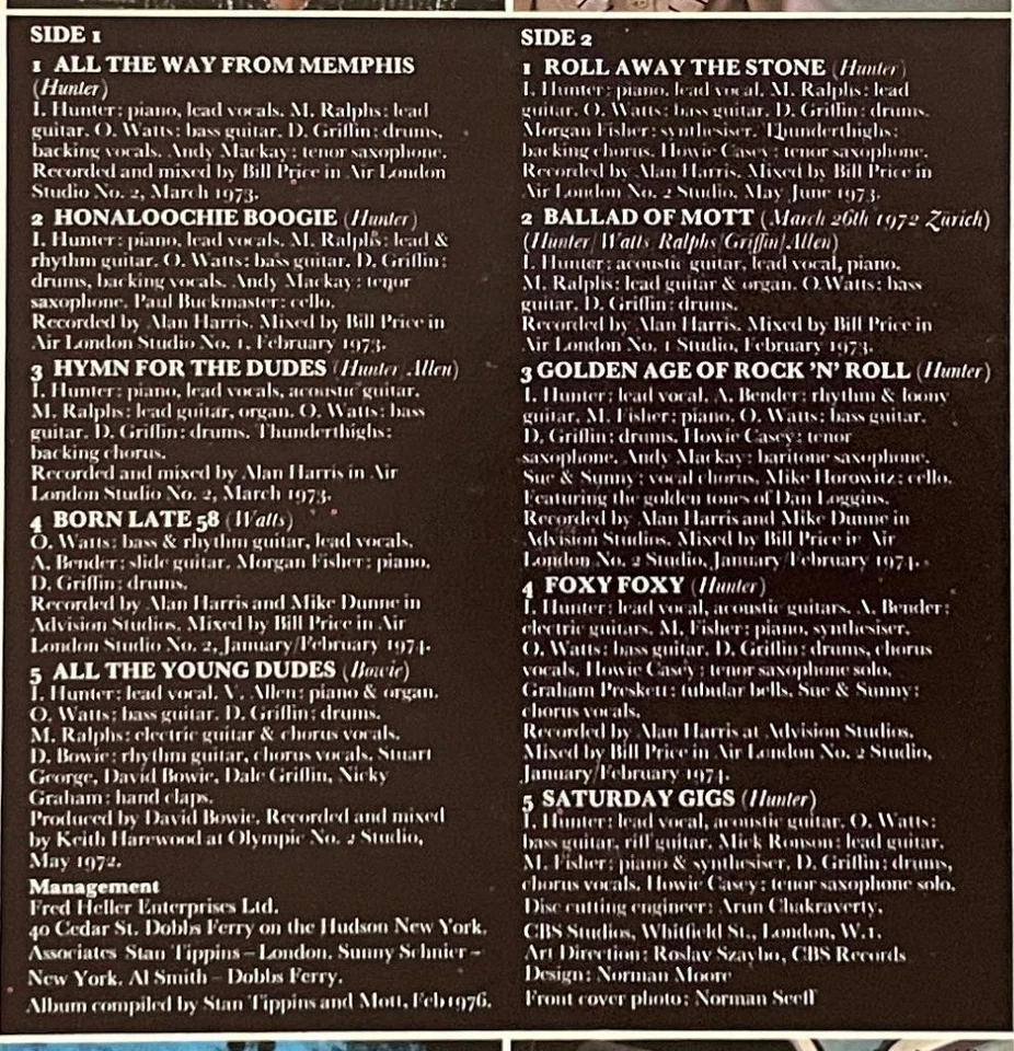 Mott The Hoople Greatest Hits LP M- Columbia (1976) Ian Hunter - Image 3 of 3
