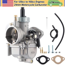 Carburetor PE 24mm Flange w/ Carb Jets For 120cc to 150cc Engine Dirt Bike ATV