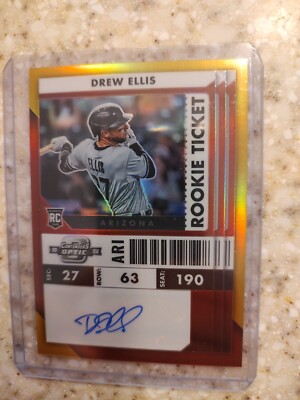2022 Chronicles /10 Gold Contenders Optic Prizm Rookie Ticket Auto Drew Ellis 44