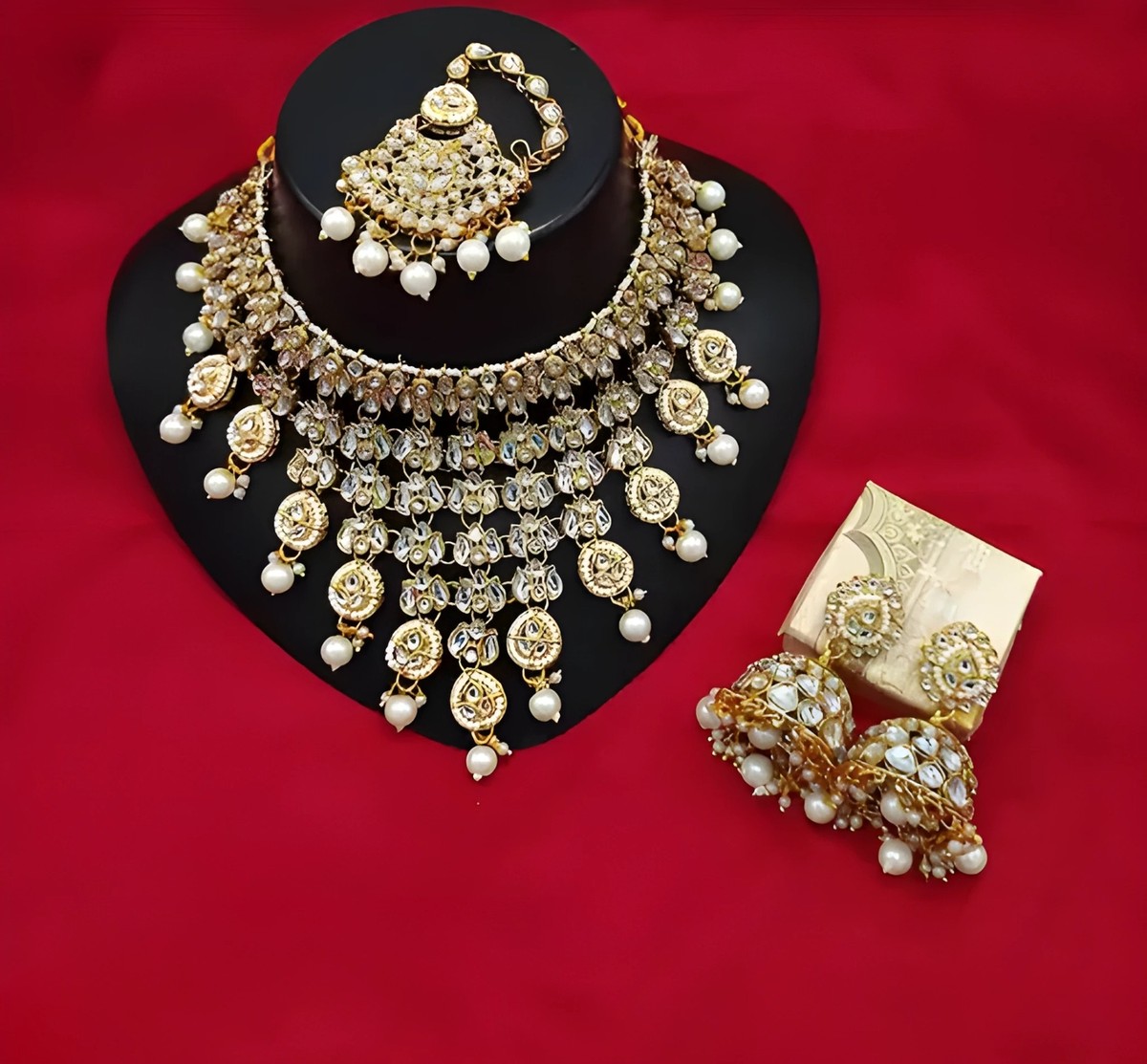 Indian Bollywood Gold Plated Kundan Traditional Bridal Necklace